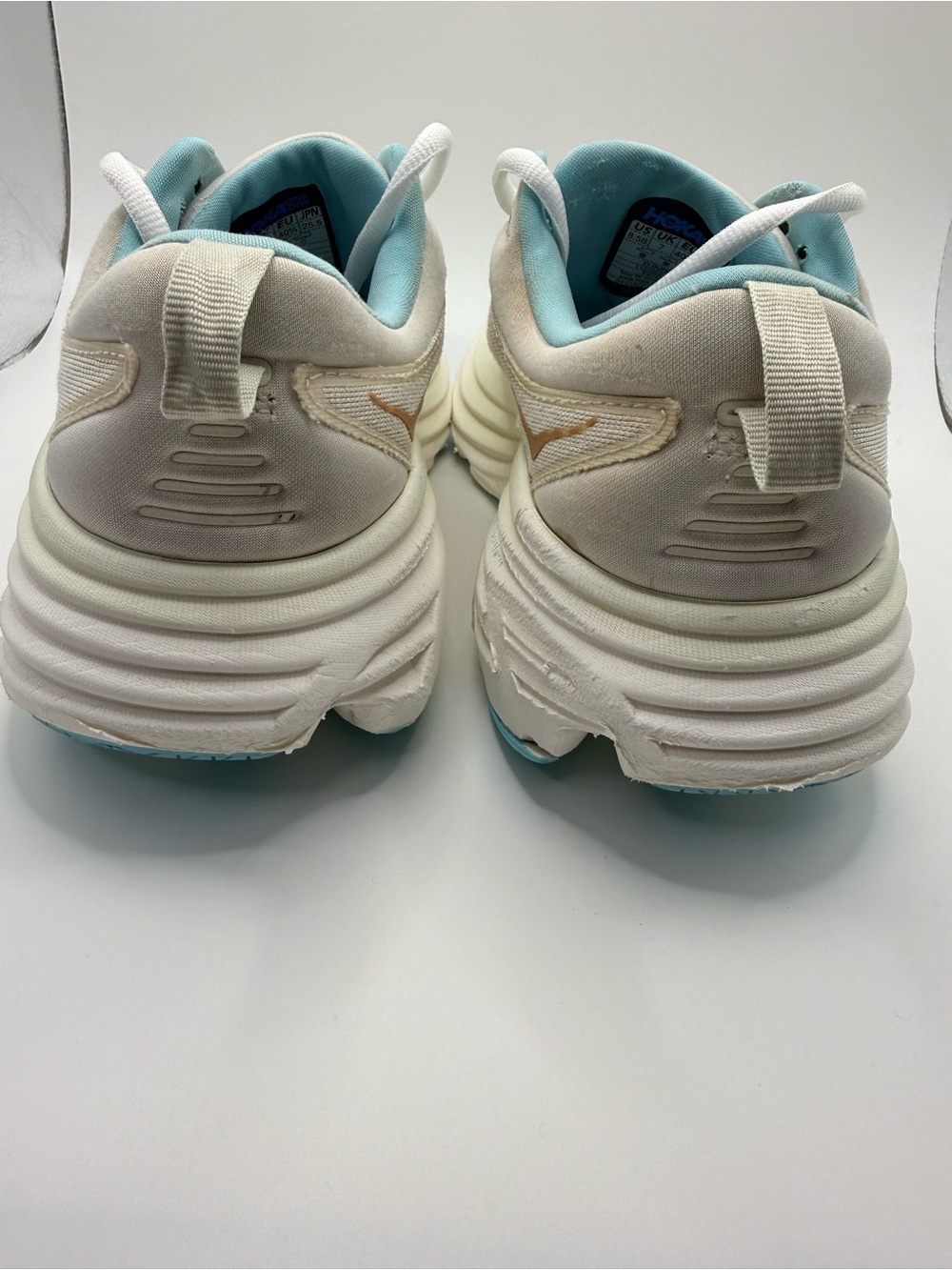 HOKA Bondi 8 Rose Gold White Womens‎ Running Walking Athletic Sneakers Size 8.5 - Picture 10 of 16